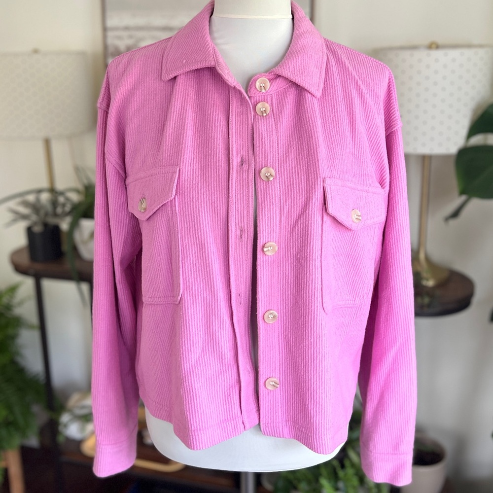 Thread & Supply Magenta Orchid Pink Textured Jacket Shacket M